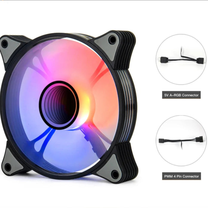 KIT 5 FAN PC RGB 120mm RGB Fan 4pin PWM CPU