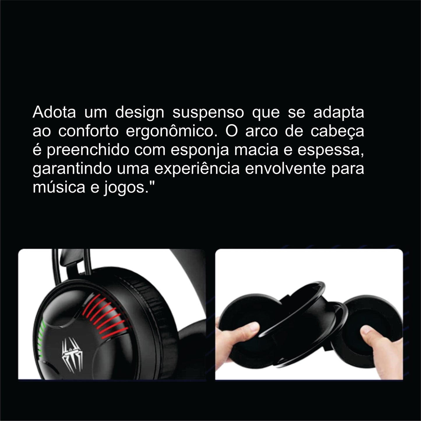 Fone de ouvido profissional para jogos LDON L523 com fio, microfone LED e plugue USB, adequado para vários dispositivos, laptop e desktop