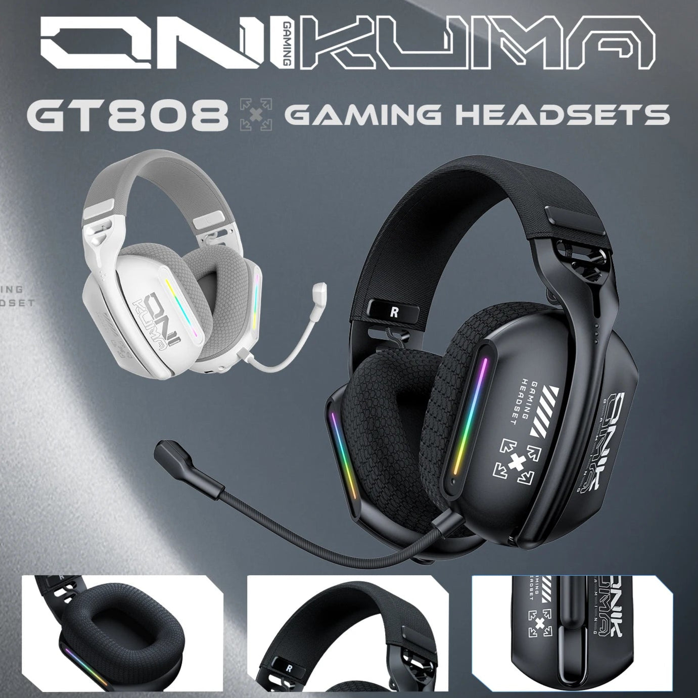 Fone de ouvido  ergonômico ONIKUMA GT808 Gamer5.3 Wireless para PC PS5