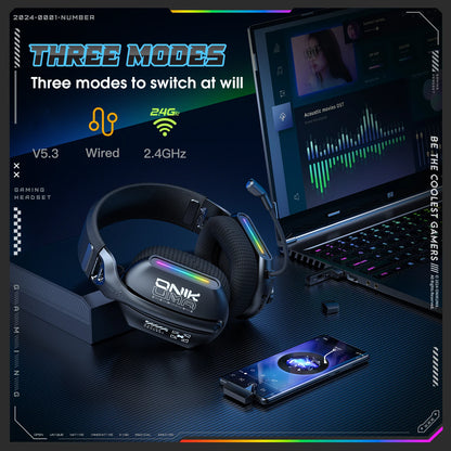 Fone de ouvido  ergonômico ONIKUMA GT808 Gamer5.3 Wireless para PC PS5