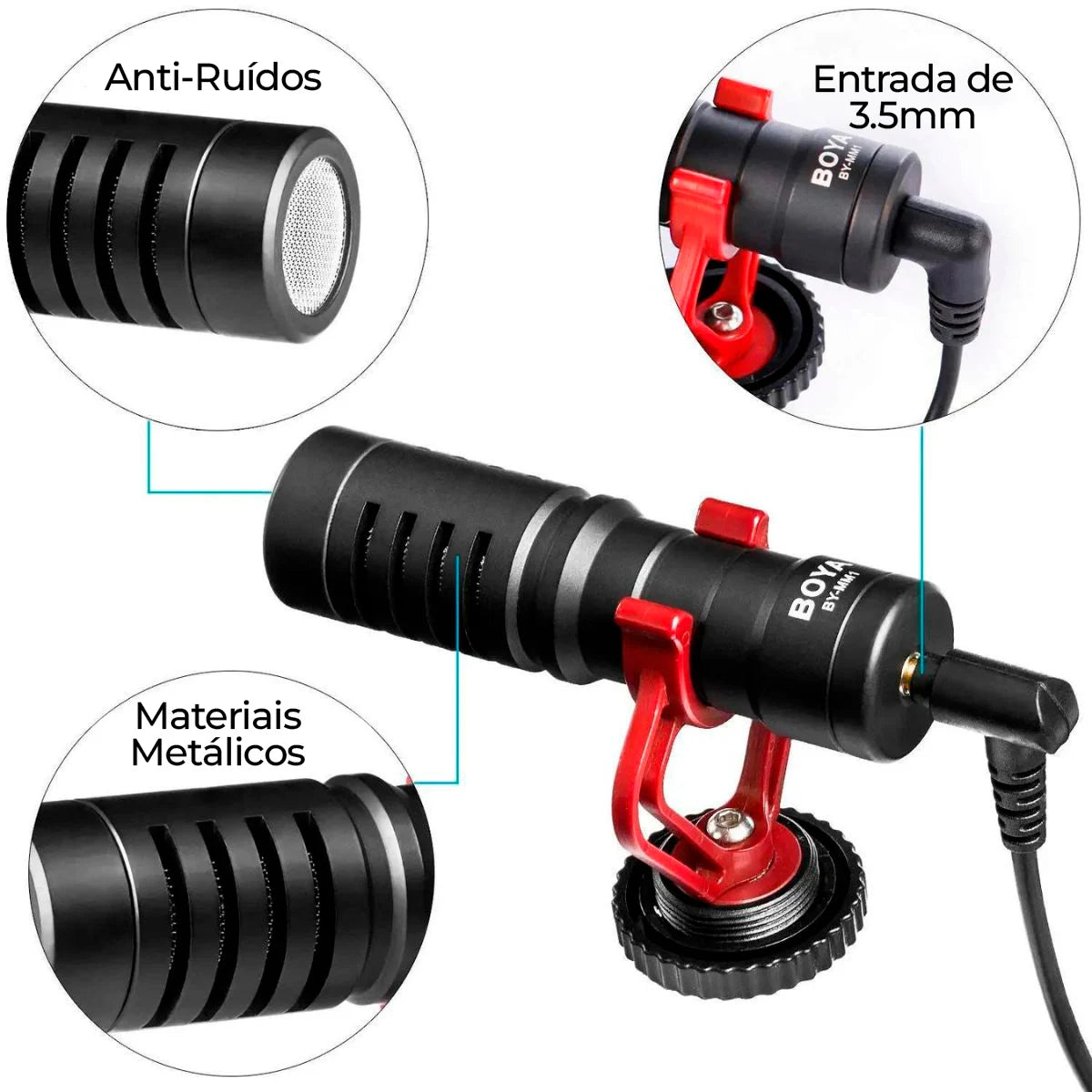 Microfone Boya BY-MM1 - Alta Qualidade para Gravação, Vlogging e Transmissão ao Vivo