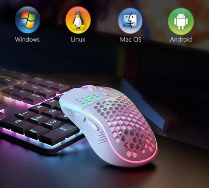 Mouse RGB 2.4G Wireless RGB  recarregável