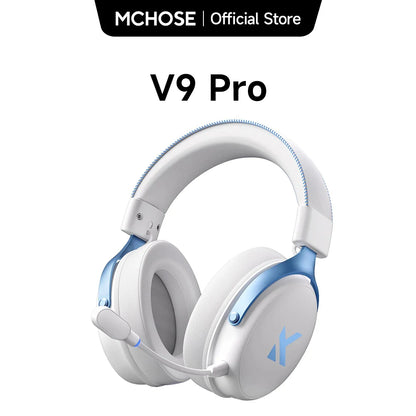 Fone de ouvido sem fio para jogos MCHOSE V9 Pro com som surround, microfone com cancelamento de ruído e baixa latência, leve para PS5 e PC SWITCH