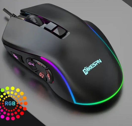 MOUSE USB COM FIO GAMER 7200DPI RGB