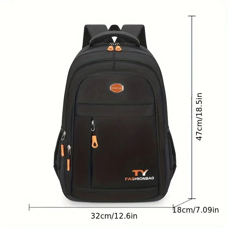 Mochila Casual Impermeável de Grande Capacidade, Mochila Ajustável para Computador