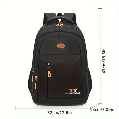 Mochila Casual Impermeável de Grande Capacidade, Mochila Ajustável para Computador