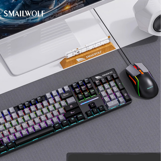 Kit Teclado mecânico e mouse gamer RGB