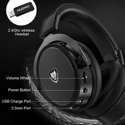 Fone de ouvido gamer s/ fio NUBWO G07 Wireless para PC, PS4, PS5 2.4GHz cancelamento de ruído estéreo HIFI de latência ultrabaixa