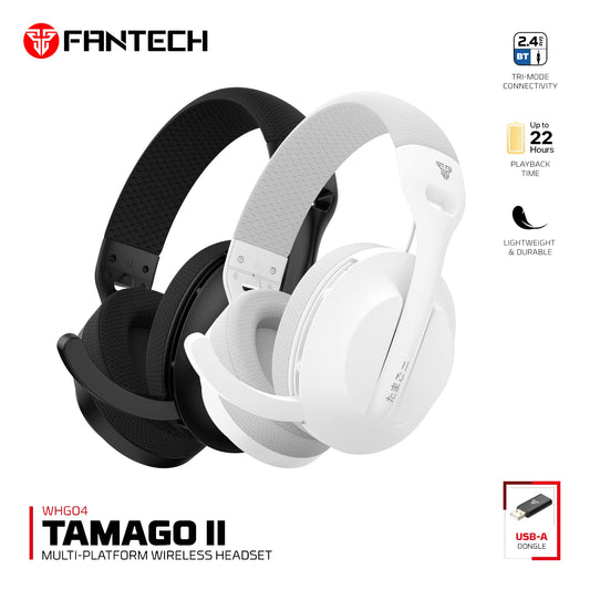 Fone de Ouvido Fantech II WHG04 Gamer Wireless 2.4G Bluetooth 5.3 para PS4 PS5 PC