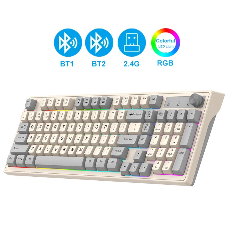 Teclado Dual Bluetooth / Wireless Keyboard RGB