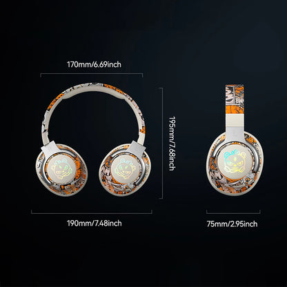 Fone de ouvido gamer Bluetooth 5.3 -  microfone com cancelamento de ruído, protetores auriculares confortáveis para PC