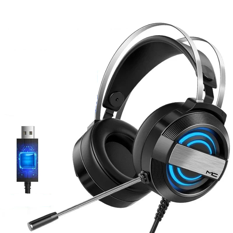 Ha gamer RGB com fio para PC PS4, com microfone HD flexível de 3,5 mm para Xbox PS5 Switch, jogos de computadorrofissional