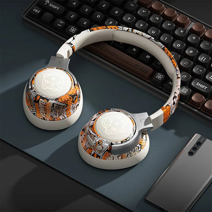 Fone de ouvido gamer Bluetooth 5.3 -  microfone com cancelamento de ruído, protetores auriculares confortáveis para PC