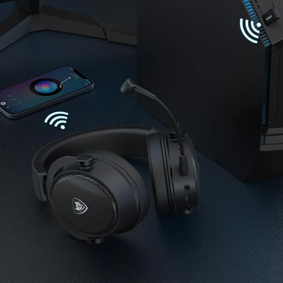 Fone de ouvido gamer s/ fio NUBWO G07 Wireless para PC, PS4, PS5 2.4GHz cancelamento de ruído estéreo HIFI de latência ultrabaixa