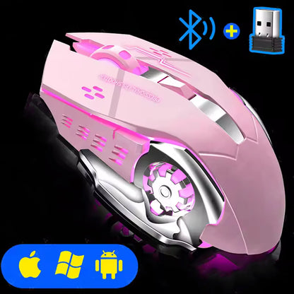 Mouse RGB s/ fio Recarregável gamer e-sport