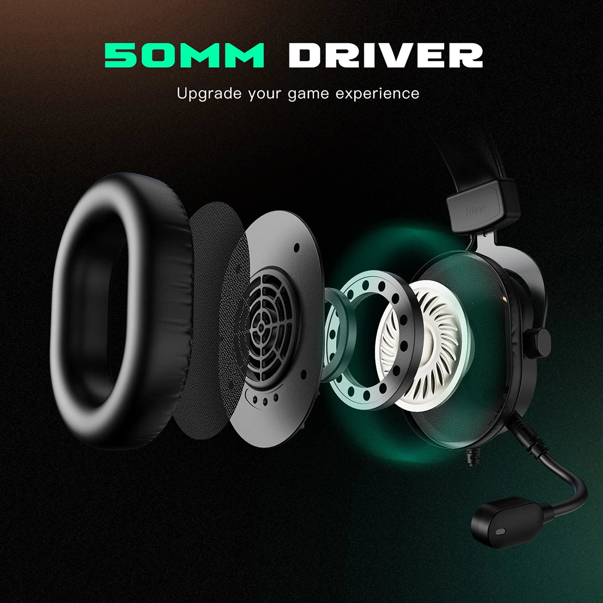 Fone de ouvido Fifine Dynamic RGB Gamere 7.1 Surround Sound PC PS4 PS5