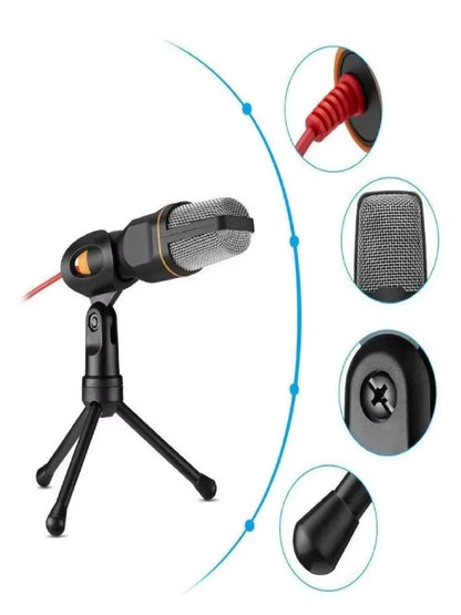 Microfone com suporte Profissional  (compatível com PC)