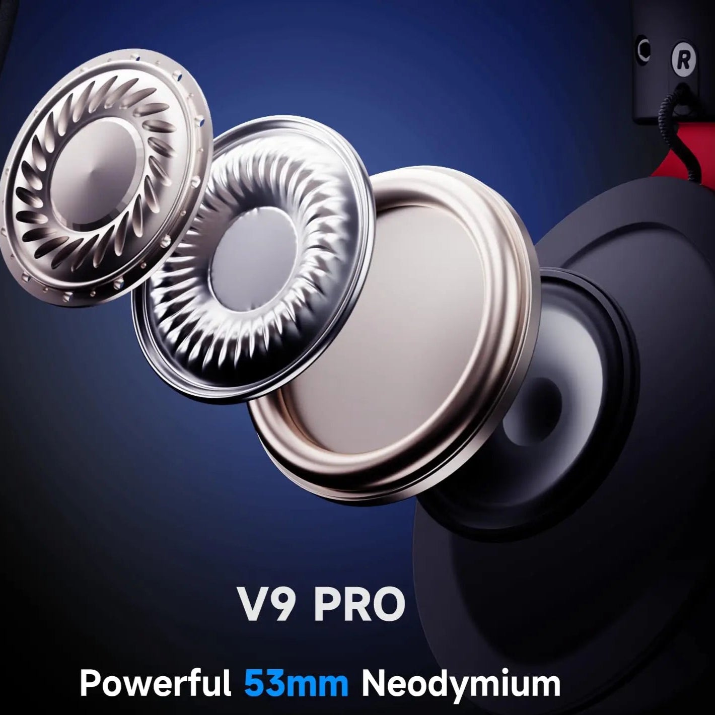 Fone de ouvido sem fio para jogos MCHOSE V9 Pro com som surround, microfone com cancelamento de ruído e baixa latência, leve para PS5 e PC SWITCH