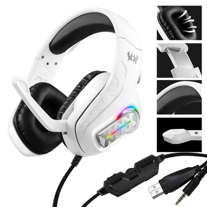 Fone de ouvido G4100 Gamer c/ Microfone 3.4mm para PC PS4 Xbox RGB Led