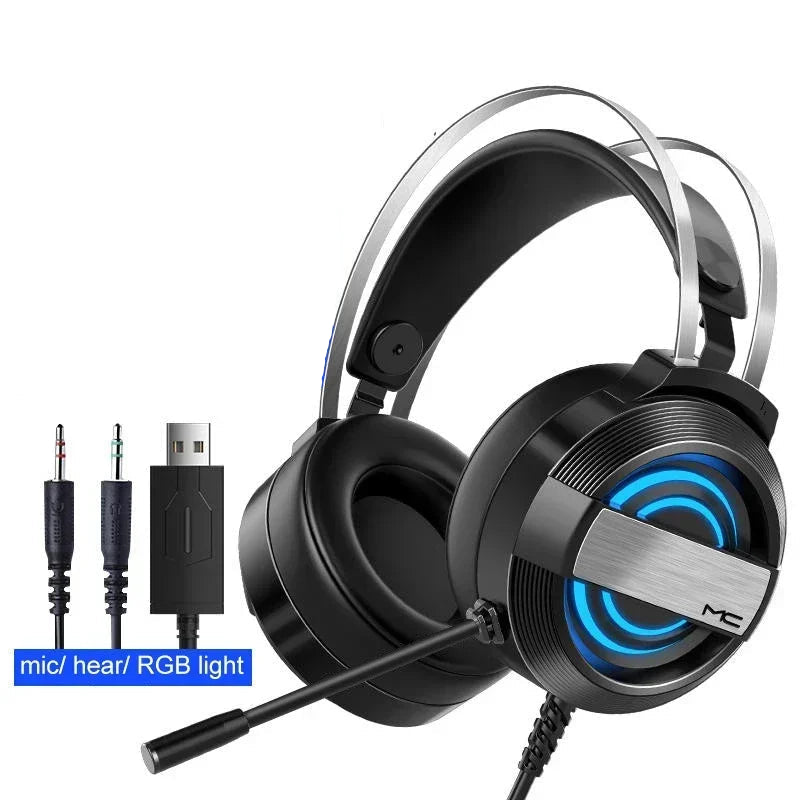 Ha gamer RGB com fio para PC PS4, com microfone HD flexível de 3,5 mm para Xbox PS5 Switch, jogos de computadorrofissional