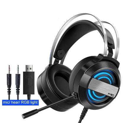 Ha gamer RGB com fio para PC PS4, com microfone HD flexível de 3,5 mm para Xbox PS5 Switch, jogos de computadorrofissional