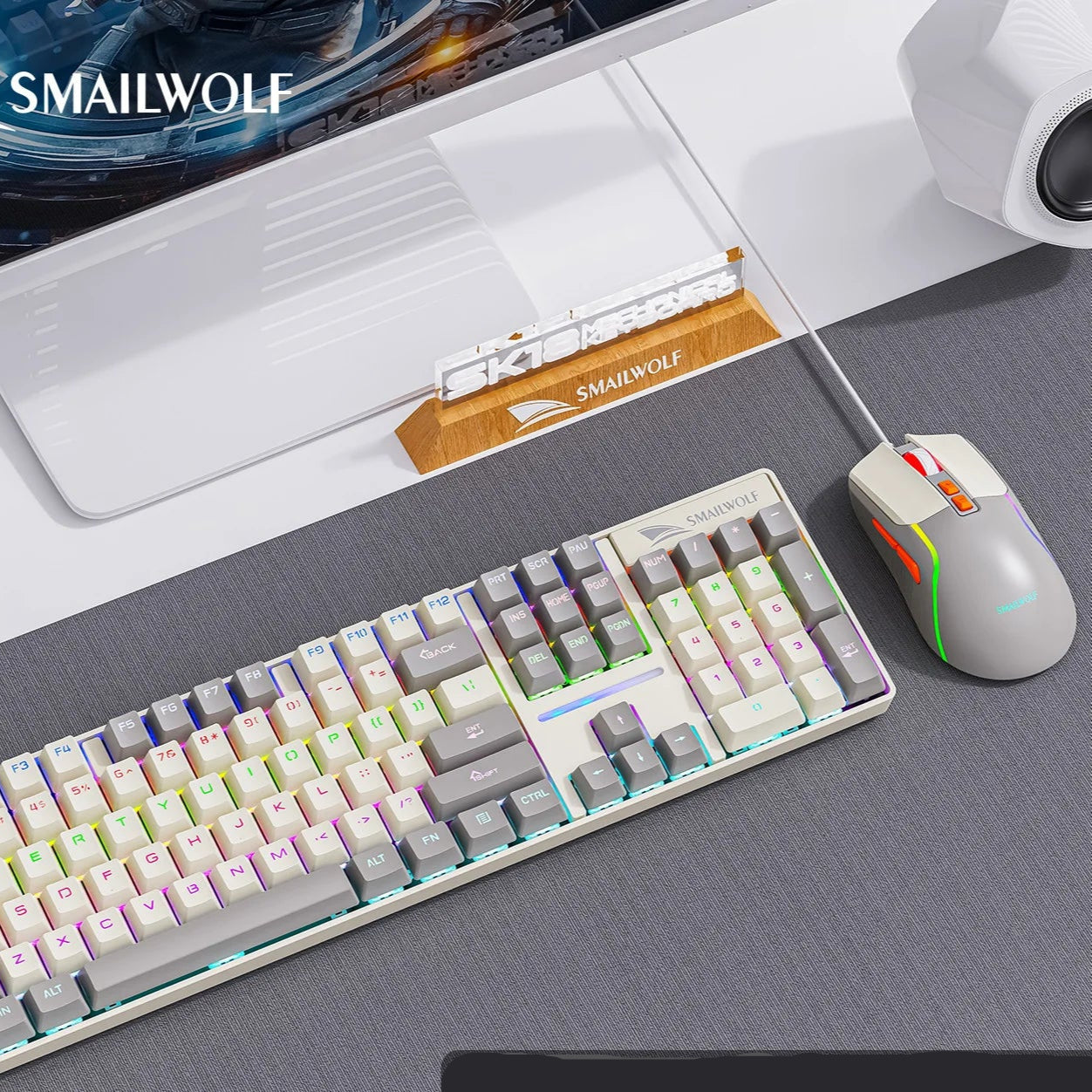 Kit Teclado mecânico e mouse gamer RGB