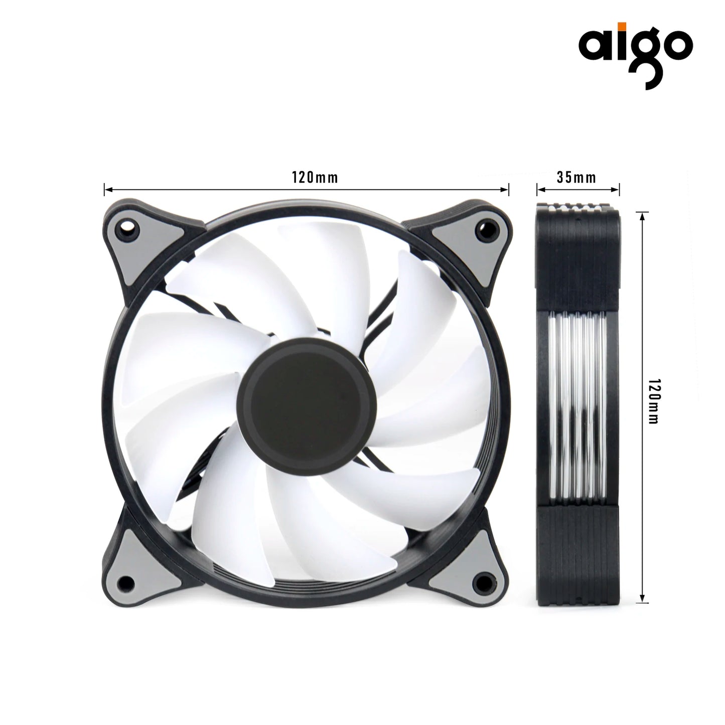 KIT 5 FAN PC RGB 120mm RGB Fan 4pin PWM CPU