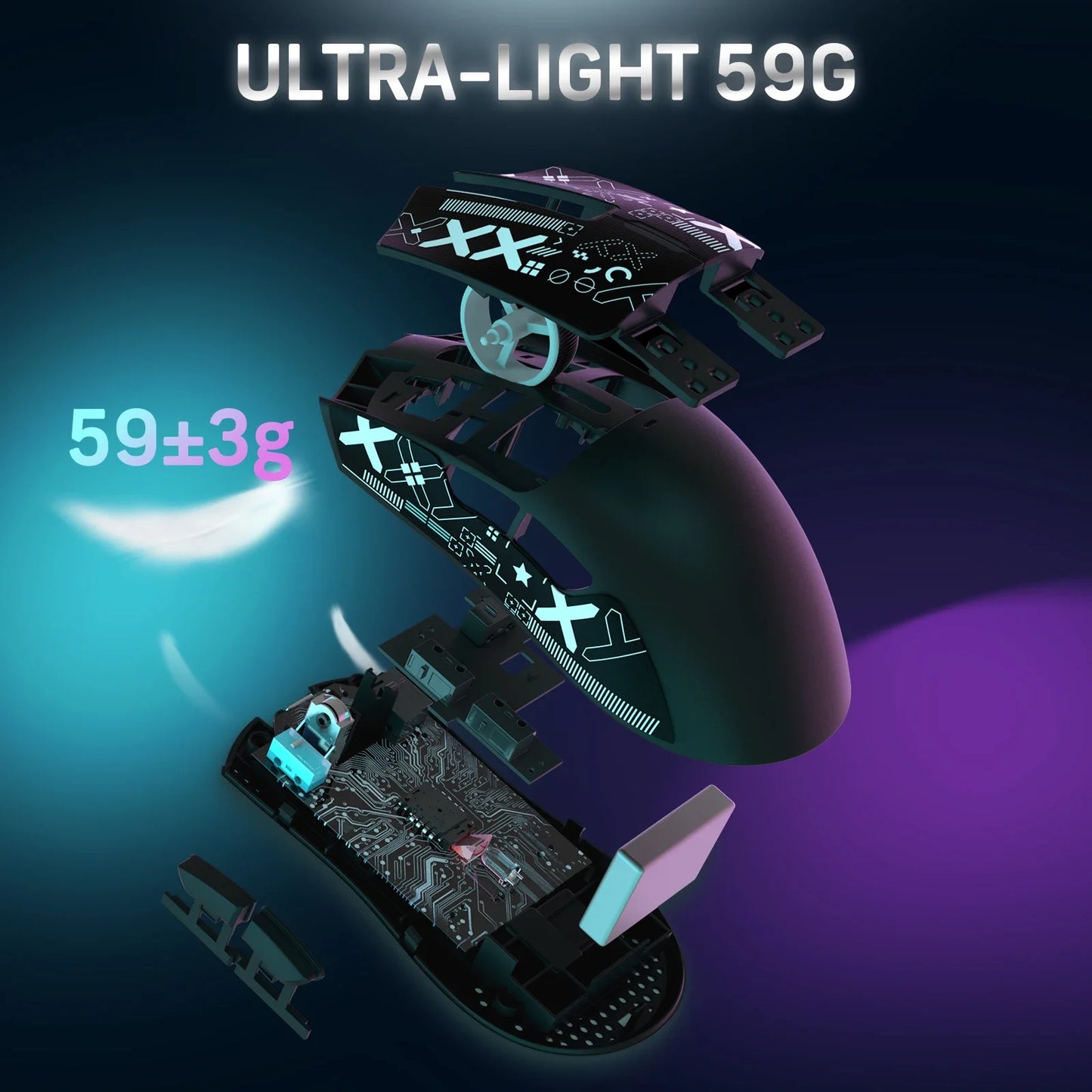 Mouse gamer sem fio ATTACK SHARK X11 PixArt PAW3311 com três modos, base de carregamento e sensor para jogos, mouse sem fio BT/2.4G