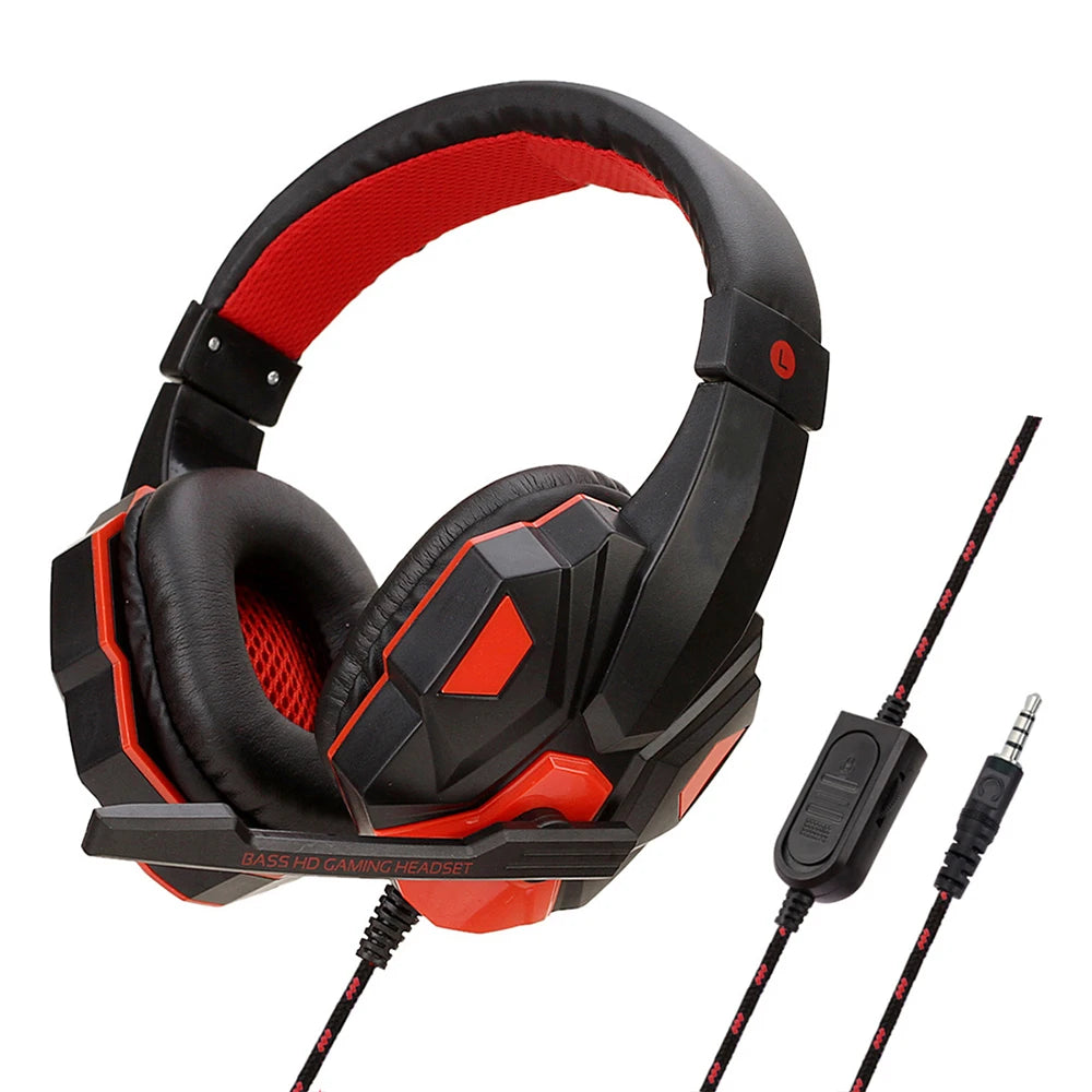 Fone gamer c/ microfone ajustável para PC (PS4 PS5 Xbox Smartphone Laptop)