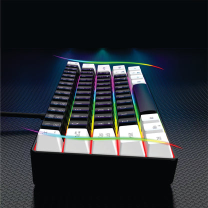 Kit Teclado mecânico e Mouse  gamer com fio ultracompacto com retroiluminação RGB c/ teclas a prova d'água