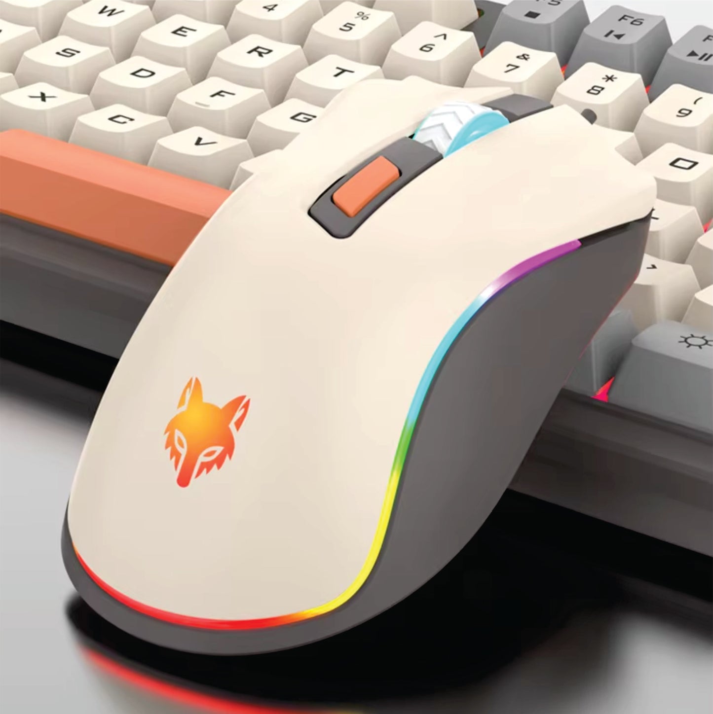 Kit Teclado mecânico e Mouse  gamer com fio ultracompacto com retroiluminação RGB c/ teclas a prova d'água