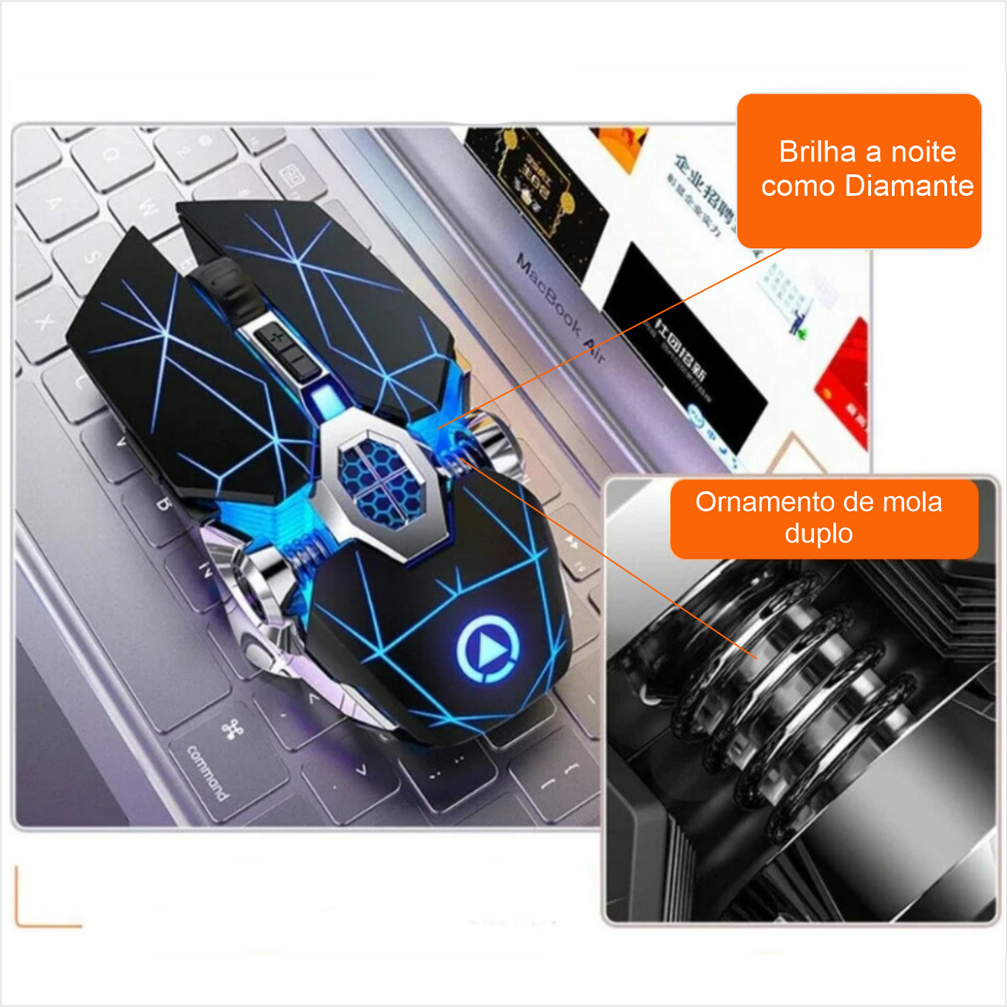Mouse Wireless Optical 2.4G USB Gamer 1600DPI